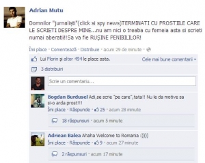 Adrian MUTU s-a suparat pe presa care scrie despre AMANTA lui