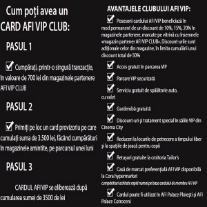 Vrei un card de VIP, la AFI Ploiesti? Uite ce sa faci, si ce primesti